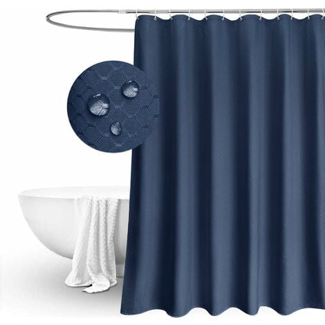 Shower Curtain Plain Design Waffle, Standard Shower Curtain Liner Dimensions