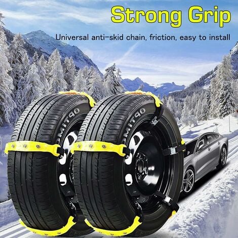 Set of 10 Snow Chains for Car,Universal Adjustable Emergency