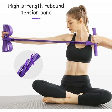 Multi-function Resistance Bands Elastic Pull Ropes With Pedals Yoga Fitness  Workout Home Gym Power Belly Training Exerciser