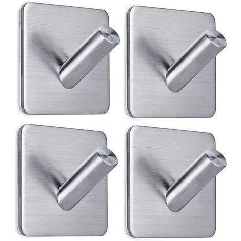 Adhesive Hooks Wall Hooks Heavy Duty Wall Hangers Stick On Hooks for Hanging  Bathroom Home Kitchen Office -4 Packs