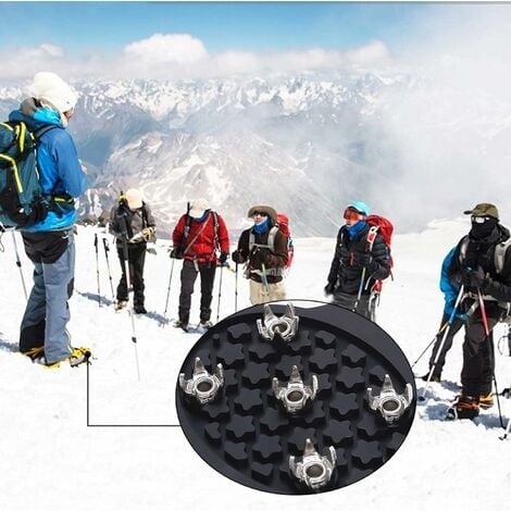 2pairs Ice Cleats For Shoes And Boots, Silicone Stainless Steel Grippers  Shoe Spikes Grips Traction For Ice Snow, Winter Hiking Climbing Ice Fishing  A