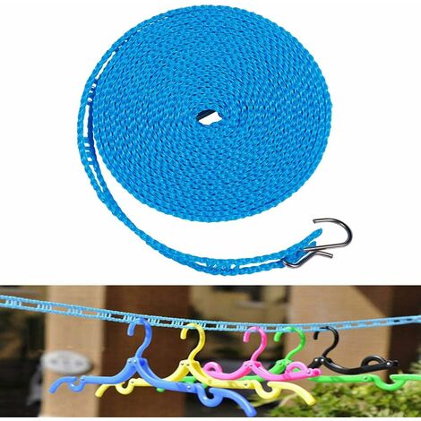 Very strong windproof cloth hanging Rope fence type non-slip Clothesline  Clothes Drying Rope Portable Travel Clothesline Adjustable for Indoor  Outdoor Laundry dryer Clothes hanging hooks Line cloth Hanger for Camping  Travel 