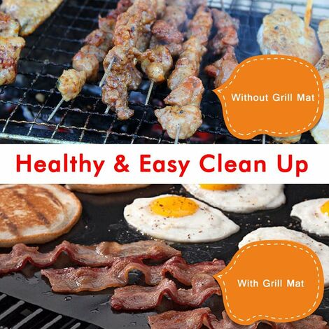 Grill Mats Non Stick Set of 5 BBQ Grill Mat Baking Mats BBQ Accessories  Grill Tools Reusable, Easy Clean Works on Gas, Charcoal, Electric Grill  15.75