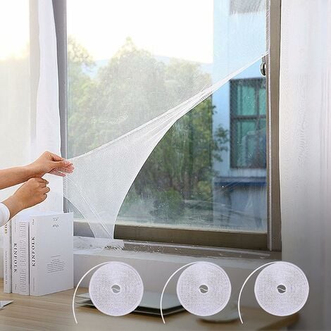 Mosquito Net Window, 3 Pieces Insect Screen, Window Mosquito Net DIY with 3  Rolls of Adhesive Tape, for Windows or Doors – White (1.3 x 1.5 m Mosquito  Nets)