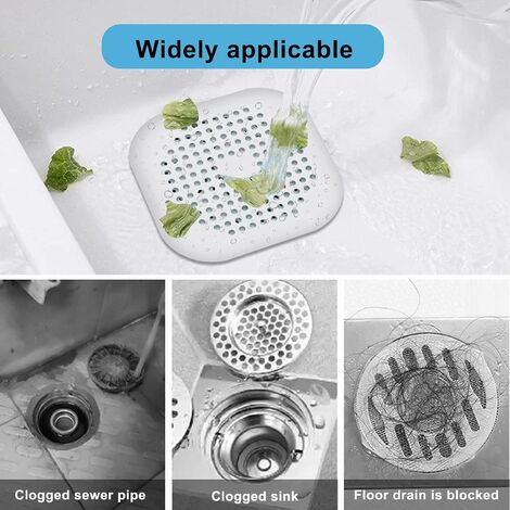 Drain Protector & Hair Catcher, Stainless Steel, Stopper Plug Included