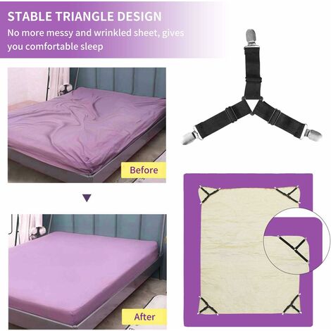 12-Clip Adjustable Bed Sheet Tensioner Fitted sheet holder with metal clips  UK