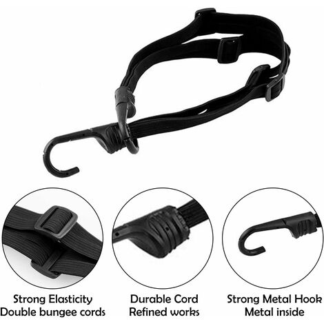 Pcs Luggage Strap With Double Hook For Bike Motorcycle, Elastic Luggage  Rack With Adjustable Tensioner, Flat Tensioner With Hooks Accessory For  Motorc