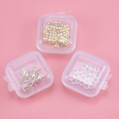 12pcs Square Mini Clear Plastic Bead Storage Containers, small