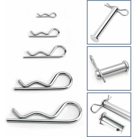 20 Pieces R Clips Retainer Pins, Zinc Plated Heavy Duty Cotter Pin 