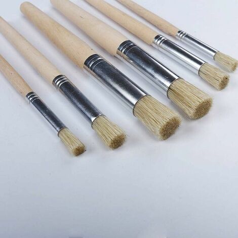 6PCS Wooden Stencil Brushes, Stencil Brushes for Acrylic Paint, Natural  Bristle Stencil Brushes Set, Wooden Handle Painting Brushes for Acrylic Oil  Watercolor Art Painting Stencil Project DIY Craft : : Arts 