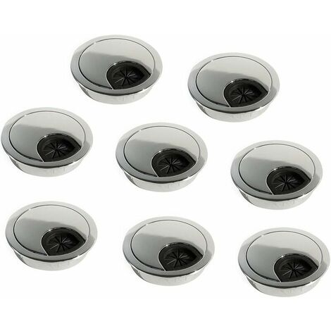 Set of 8 Round Built-in Cable Glands Diameter 60mm for Office in Chrome ...