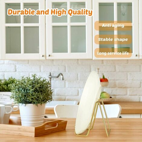 Wooden Plate Stands, Wooden Decorative Plate Stand, Wooden Display Stand,  For Home Decorations, Picture Frame, Easels, Artwork (1pcs, Brown)