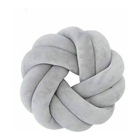 Hand Braided Knot Seat Cushion - White - Gray - Fluffy and Soft