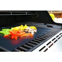 Set of 5 Cooking Mats BBQ Mat Barbecue Plate Baking Sheet Oven 40 * 33cm for Gas Barbecue Electric Charcoal 100% Non-stick - Noir