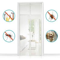 Magnetic Door Screen, Ultra Fine Mesh, Powerful Magnets, Complete Installation Kit, Adhesive and Hook & Loop Tape Included - 120x210cm, White