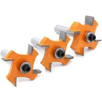 3Pcs Tongue and Groove Cutter, 4 x 8mm Shank T Blade Balls - Wood Shaped Cutter, Woodworking Tools for Doors, Tables, Shelves, Walls and more