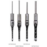 4 Chisel Set Square Hole Drill Bits, Steel Hollow Chisels Carpentry Tools Set (1/4 -1/2 - 5/16 - 3/8 inch)