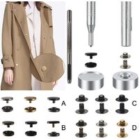 Snap Button Clasps Kit, 120 Set Metal Button Snaps Press Studs with Punch Pliers and 4 Pieces Fastening Tool Kit for Clothing Craft Repairs, 6 Colors