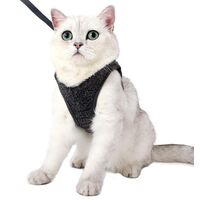 LangRay Cat Harness - Ultralight Cat Harness and Leash Set Leak Proof Adjustable Kitten Harness for Puppy Rabbit Ferret (Gri, L)