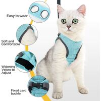LangRay Cat Harness - Ultralight Cat Harness and Leash Set Leak Proof Adjustable Kitten Harness for Puppy Rabbit Ferret ��green �� M��