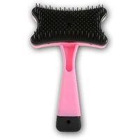 LangRay Professional Pet Brush, Self-Cleaning Brush, Used to Remove Sputum and Loose Fur, for Dogs Cats Self-Cleaning Grooming Comb (Red)