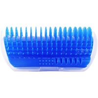 LangRay Grooming Angle Brush Massage Cat Groomer Brush Comb Dogs Cats Hair Upholstery PS021 (Blue)