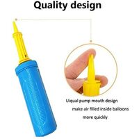 LangRay Lightweight Balloon Pump Durable Plastic Hand Air Inflator Pump Inflator Hand Held Balloon for Party Wedding Home Birthday Use, 2 Pcs Blue with Two Balloon Knotters