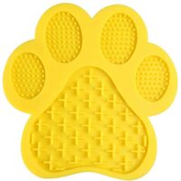 LangRay Dog Licking Mat Dog Licking Mat Dog Licking Pad with Suction Cup Bottom, Anti-choke Pet Bowl, Anti-Rotation Silicone Cat Bowl Yellow