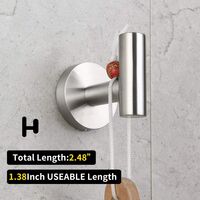 LangRay Bathroom Towel Hook SUS 304 Stainless Steel Clothes / Bathrobes Single Bathroom Clothes Hooks Modern Hotel Style Kitchen Wall Mounted 2 Piece Brushed Finish