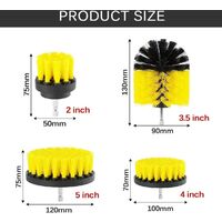 LangRay Drill Brush Attachment Drill Brushes Attachment Scrubber Cleaning Kit for Cleaning Car Shower Tile Wheels Carpet Mortar Cushions 4PCS Yellow