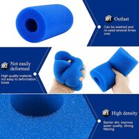 LangRay Pool Filter Foam, Washable Reusable Pool Filter, 4 Pieces Type A Filter Sponge, Foam Pool Filter, Cartridge Foam Cleaning Tool for (20x10cm, Blue)
