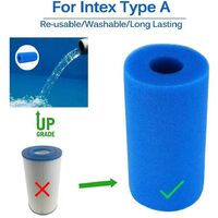 LangRay Type A Filter Sponge, Pool Filter Foam, Washable Reusable Pool Filter, Cartridge Sponge Filter, Intex Spa Filter