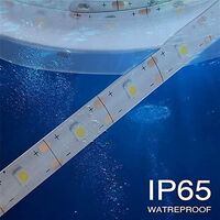 LangRay Outdoor waterproof solar light strip, automatic on / off, 2 modes, flexible and cutting table, self-adhesive, 5 m 150 LEDs light strip window staircase roof terrace not Warm white