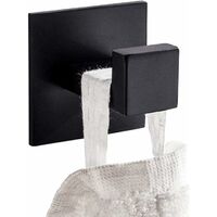LangRay Towel Hook Home Robe Hook SUS 304 Stainless Steel Matte Black Finish Versatile Self Adhesive Wall Hook