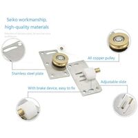 LangRay 2 Pairs Sliding Door Roller Closet Door Sliding Pulley, Pulley Sliding Device Hardware Accessories, for Closet Cabinet Cabinet