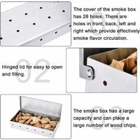 LangRay Smoker, Stainless Steel BBQ Smoker, Aroma When Cooking Smoker for Balls, Charcoal and Gas Grill Heavy-Duty Grill Accessories Incense Box - 22 * ??9.5 * 4cm