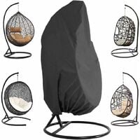 Patio Hanging Chair Cover 210D Oxford Fabric Waterproof Veranda Patio Cocoon Egg Chair Garden Furniture Protective Cover with Elastic Hem Drawstrings 115x190CM