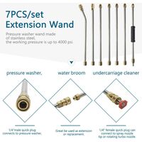 7pcs/Set 4000 PSI Pressure Washer Extension Wands, Stainless Steel Power Washer Gutter Cleaning Tools, Telescoping Replacement Lance, Window Cleaner Nozzles Tips