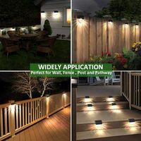 Solar Lights Outdoor，Solar Step Light Waterproof Solar Step Light Used for Railings, Terraces, Stairs, Garden Decorations, Walls, Warm White/Led Color Changing Lighting 6 Pack