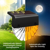 Solar Lights Outdoor��Solar Step Light Waterproof Solar Step Light Used for Railings, Terraces, Stairs, Garden Decorations, Walls, Warm White/Led Color Changing Lighting 1 Pack