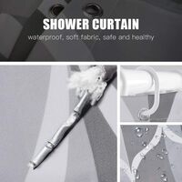 Shower Curtain, Waterproof Lattice Design and Polyester, Quick-Drying, Weighted Hem, Shower Curtains Bathroom , Durable and washable, Grey Shower Curtains 100x200H CM