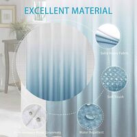 Shower Curtains for Bathroom, Polyester Shower Curtains for Bathroom, Waterproof Shower Curtain Liner with 12 Hooks,Machine Washable（180*180H CM,Blue Gray）