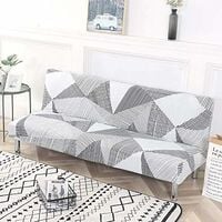 Sofa covers Armless Sofa Bed Cover, Spandex Stretch Futon Slipcover Protector, Non-Slip Elastic Folding Couch Sofa Shield Fits for 2-3 Seater Folding Sofa Bed without Armrests (Mocha)