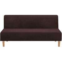Sofa Covers Armless Sofa Bed Covers, Stretch Velvet Futon Couch Cover Thick Soft Cozy Sofa Bed Slipcover Furniture Protector Armless Folding Sofa Bed (Thick Velvet | Brown)