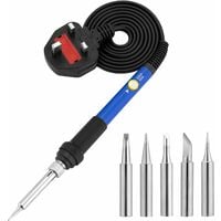 Soldering Iron Kit, Electric Soldering Iron Pen 200~450��C Adjustable Temperature Soldering Iron Set Electronic Iron Gun with 5 Different Soldering Tip for Welding Carving Soldering
