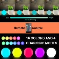 LangRay LED Floating Ball, 3 Inch Waterproof Night Light with Remote Control, 16 RGB Colors and Dimmable Night Light, Very Suitable for Kids or Home Decor