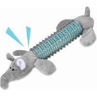 LangRay Plush Dog Toys Squeaky Dog Toys - Indestructible Rubber Body for Puppy Small Dogs Gray