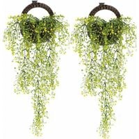 LangRay Artificial Plants Set of 2 Ivy Vine Artificial Plant Indoor Outdoor Artificial Flower For Wall and Garden Decor-Yellow