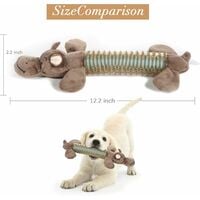 LangRay Plush Dog Toys Squeaky Dog Toys - Indestructible Rubber Body for Puppy Small Dogs Brown