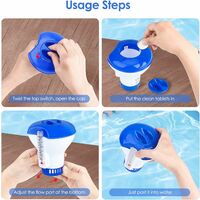LangRay Pool Chlorine Diffuser with Thermometer, Automatic Floating Dispenser, 5 Inch Pool Chlorine Dispenser, Pool, Pond, Spa Chemical Dispenser
